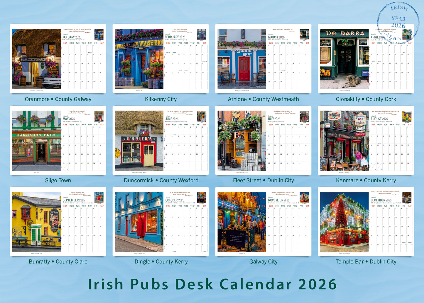Irish Pubs Desk Calendar