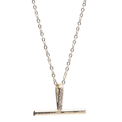 Gold T-Bar Pendant