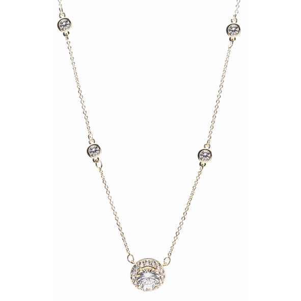 Gold Round Cut Diamond Pendant