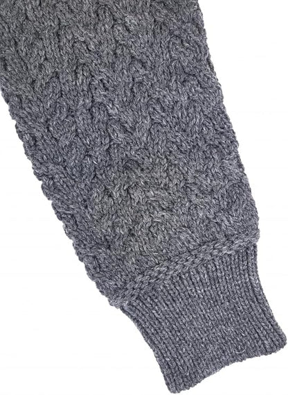 Unisex 100% Merino Wool Jacquard Charcoal Sweater