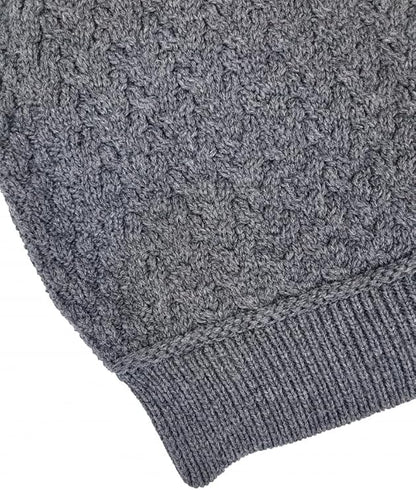Unisex 100% Merino Wool Jacquard Charcoal Sweater