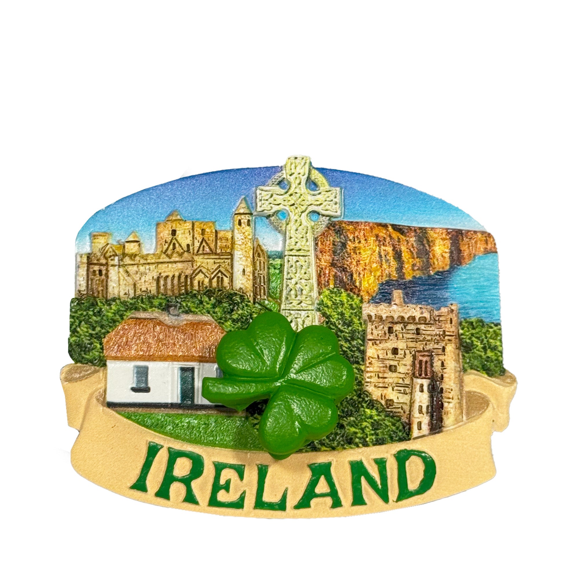 Ireland Shamrock Spring Resin Magnet