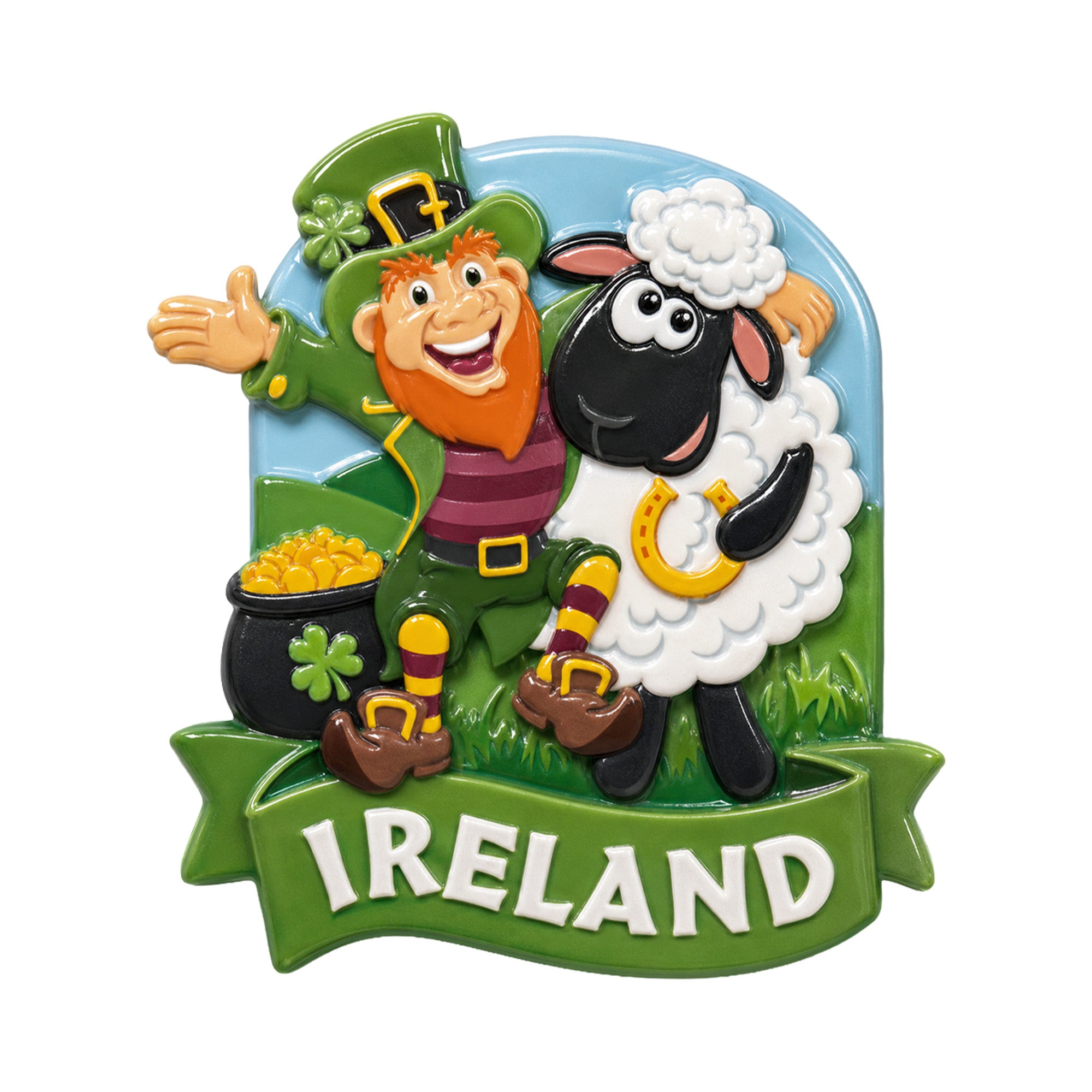 Ireland Resin Printed Magnets Set of Two 