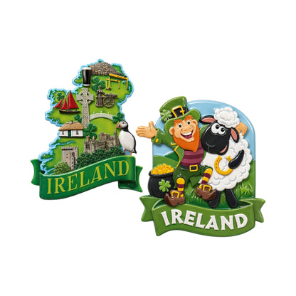 Ireland Resin Printed Magnets Set of Two