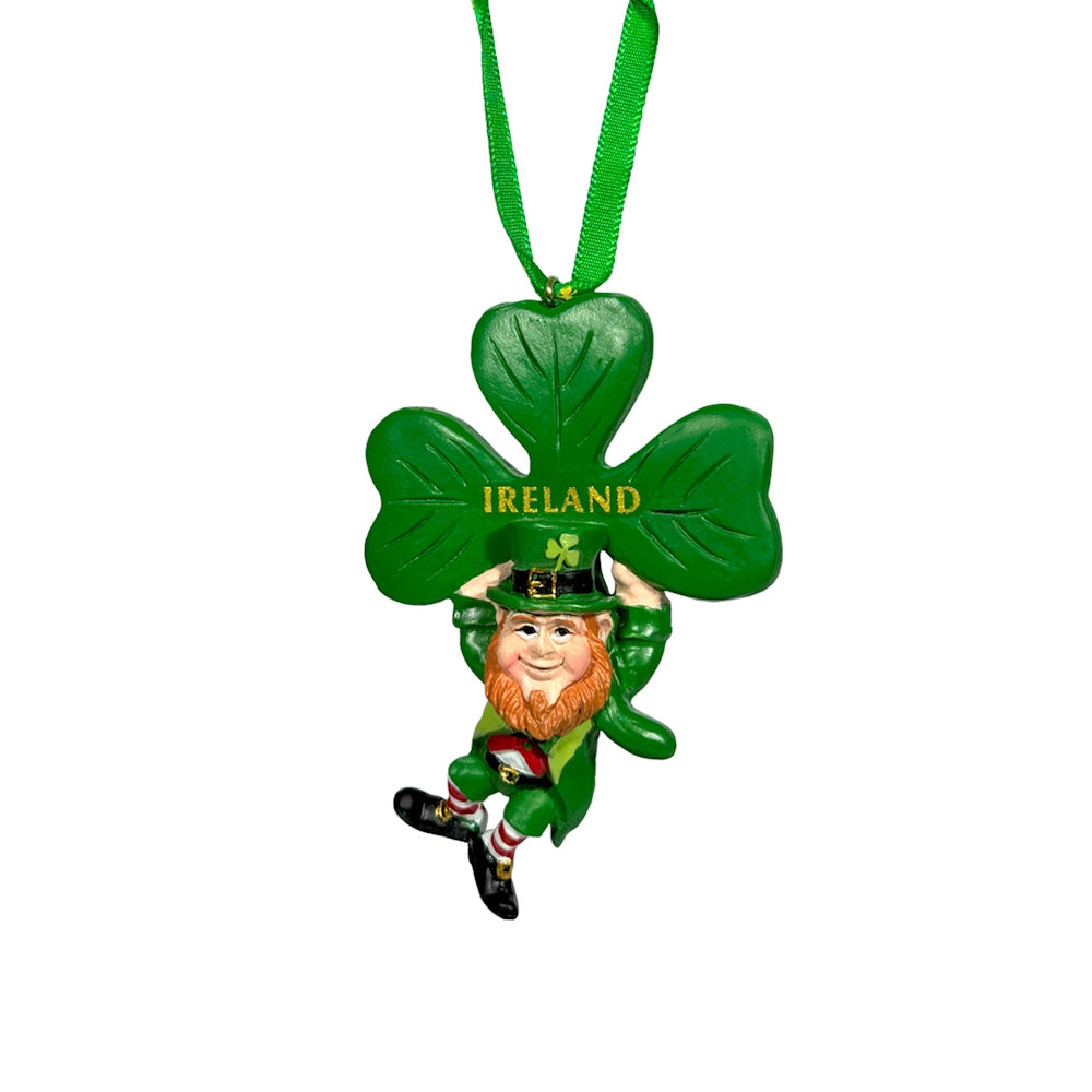 Leprechaun Hanging On Shamrock Decoration 