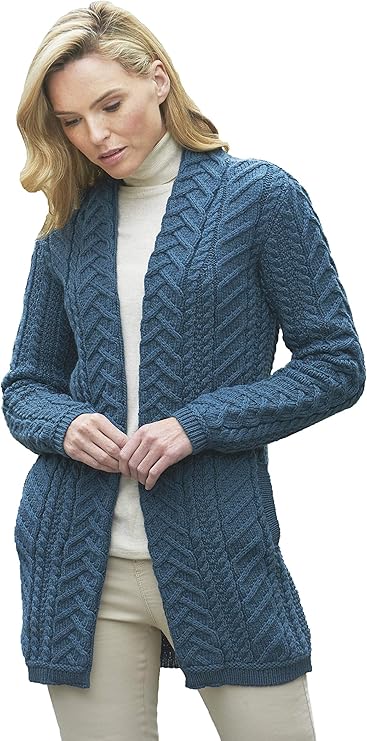 Women's Edge to Edge Cardigan Teal Coat
