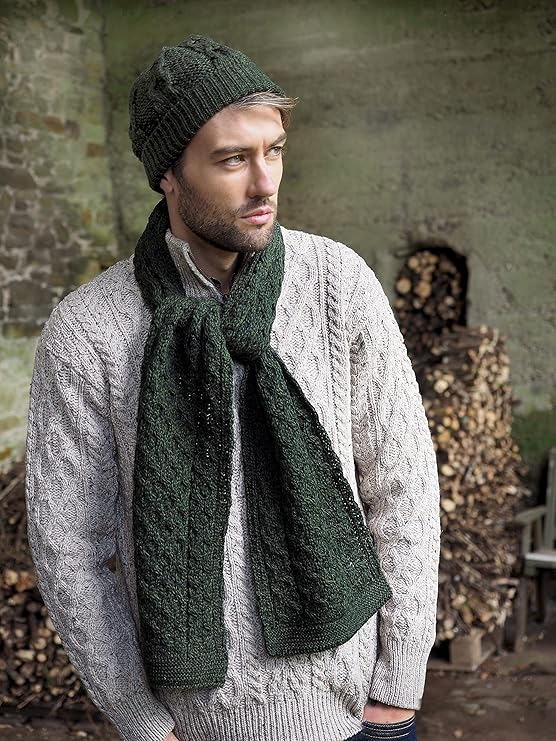 Men's Merino Wool Honeycomb Green Hat 