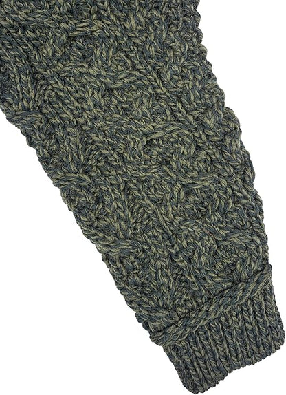 Kids Soft Cable Knitted Green Shawl Cardigan