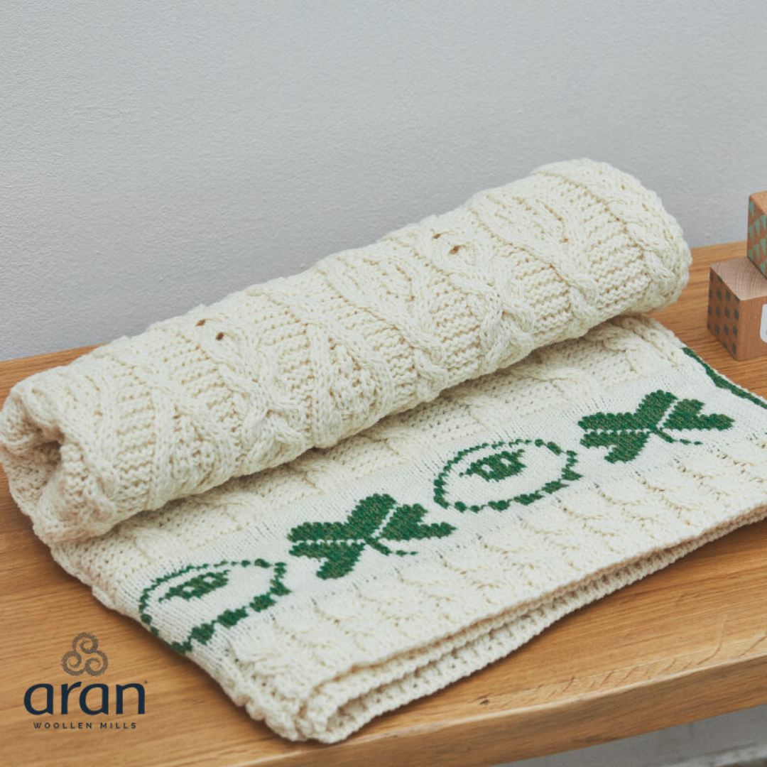 Merino Sheep & Shamrock Baby Throw 