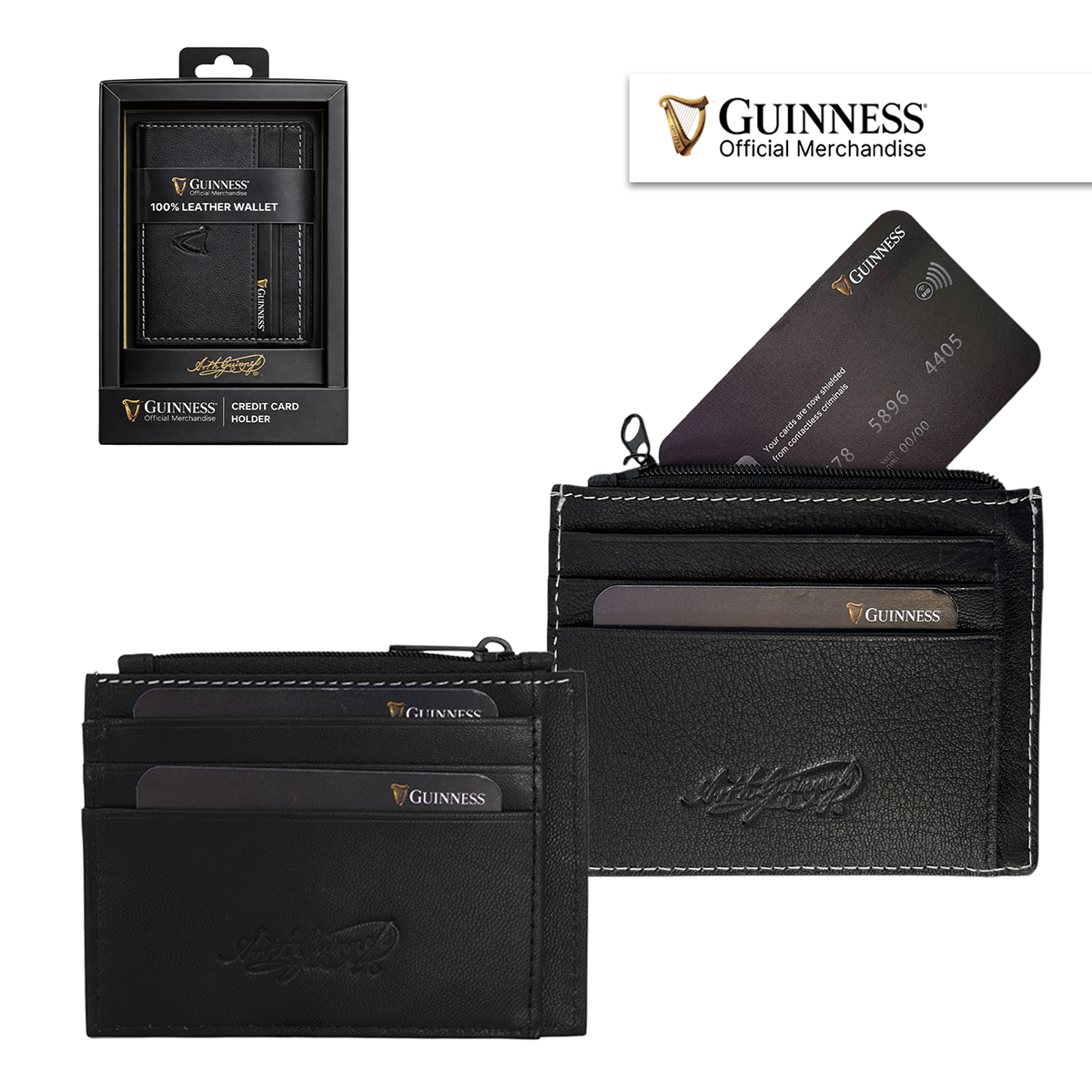 Guinness Credit Card Holder With Zip Pocket 