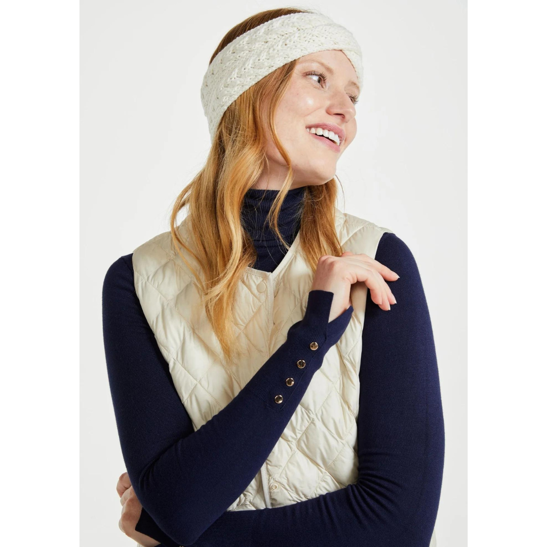 Ladies Super Soft Merino Wool Natural Crossover Headband
