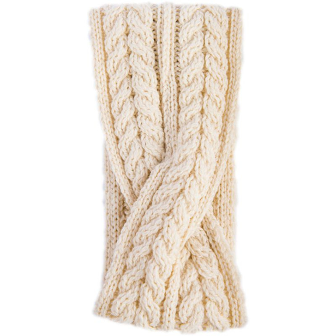 Ladies Super Soft Merino Wool Natural Crossover Headband 