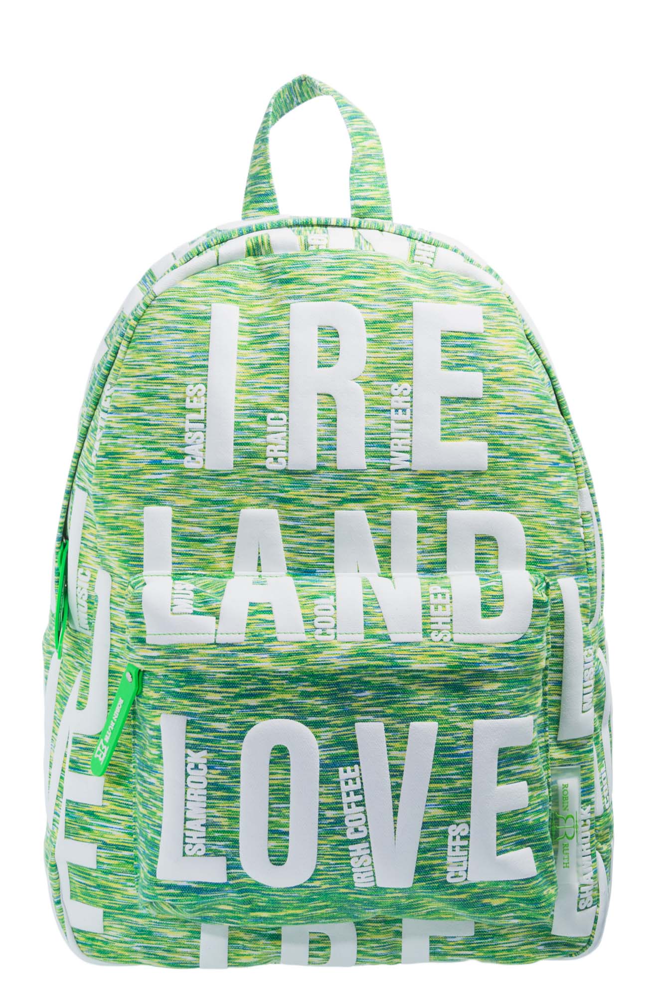 Ireland Love Print Green Backpack