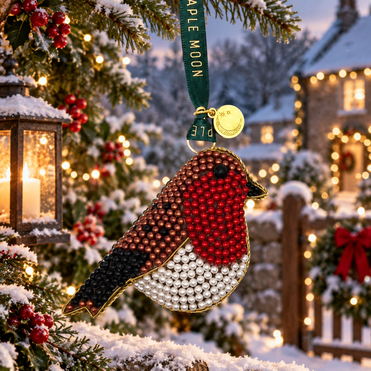 Beaded Robin Christmas Decoration