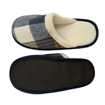 Tweed Unisex Blue Slippers