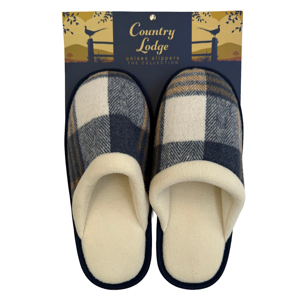 Tweed Unisex Blue Slippers