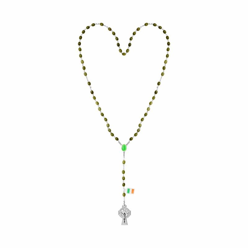 Connemara Marble Oval Beads Full Rosary