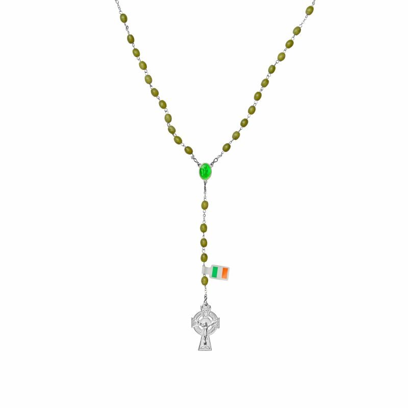 Connemara Marble Oval Beads Full Rosary 