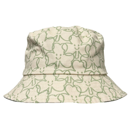 Shamrock Green and Cream Plush Kids Reversible Sun Hat