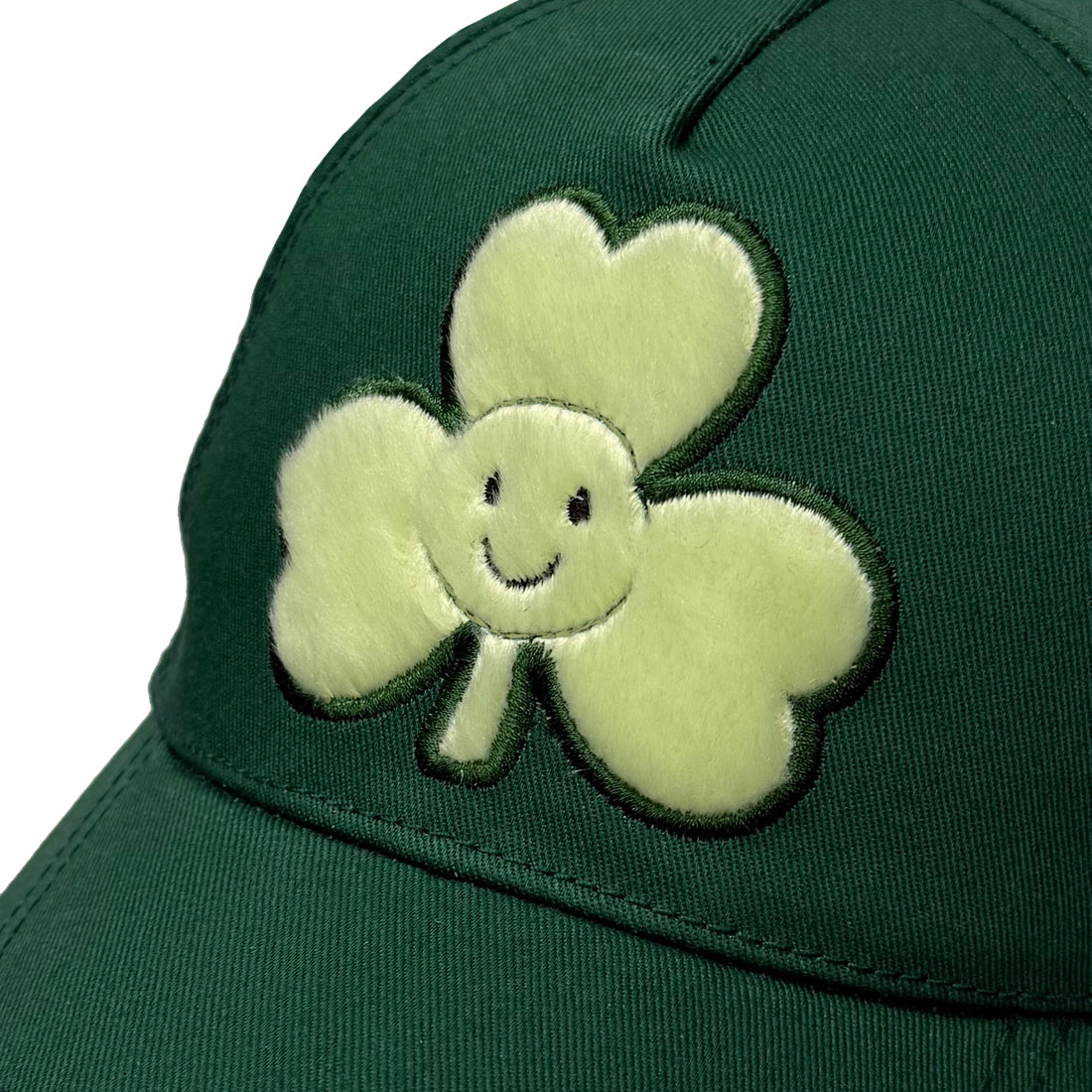Power Green Plush Shamrock Embroidered Kids Baseball Cap