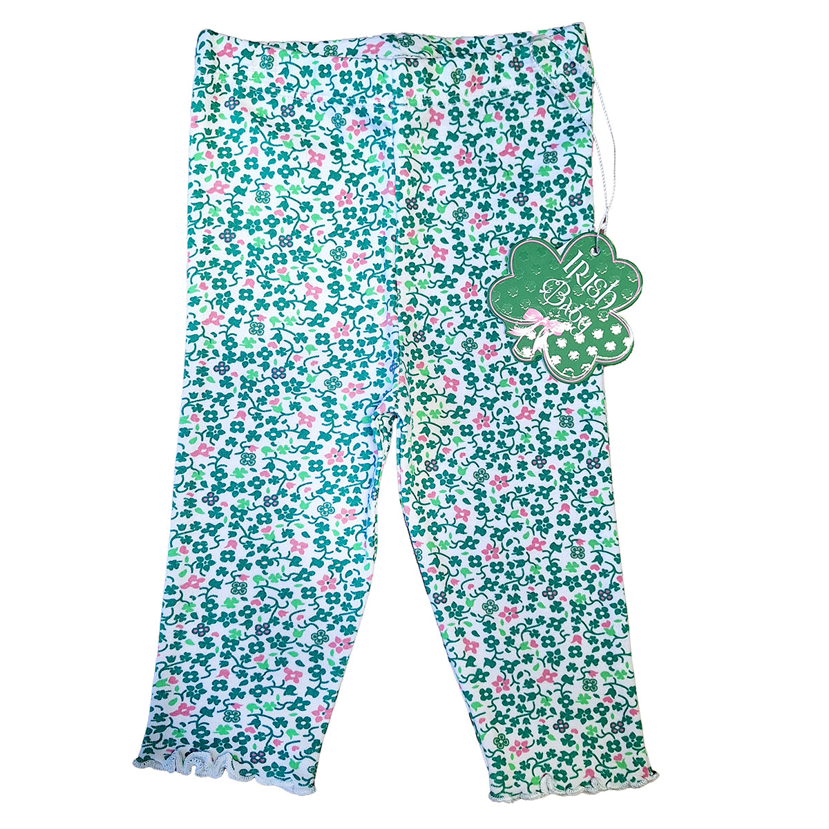 Shamrock green allover print baby leggings