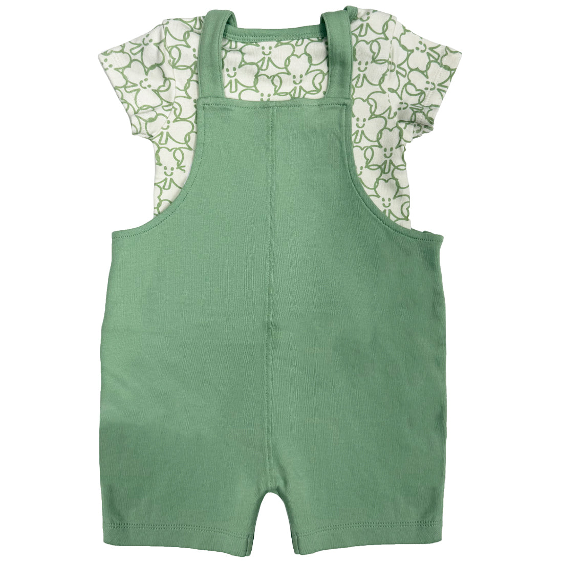 Shamrock Green and Cream Dungaree Set