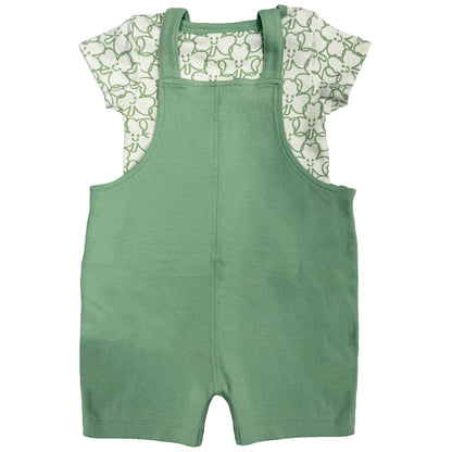 Shamrock Green and Cream Dungaree Set