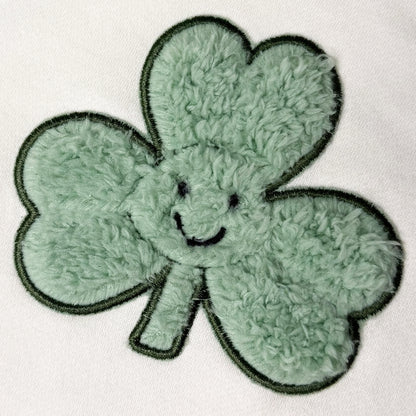 Shamrock Cream and Green Plush Kids Sweatshirt