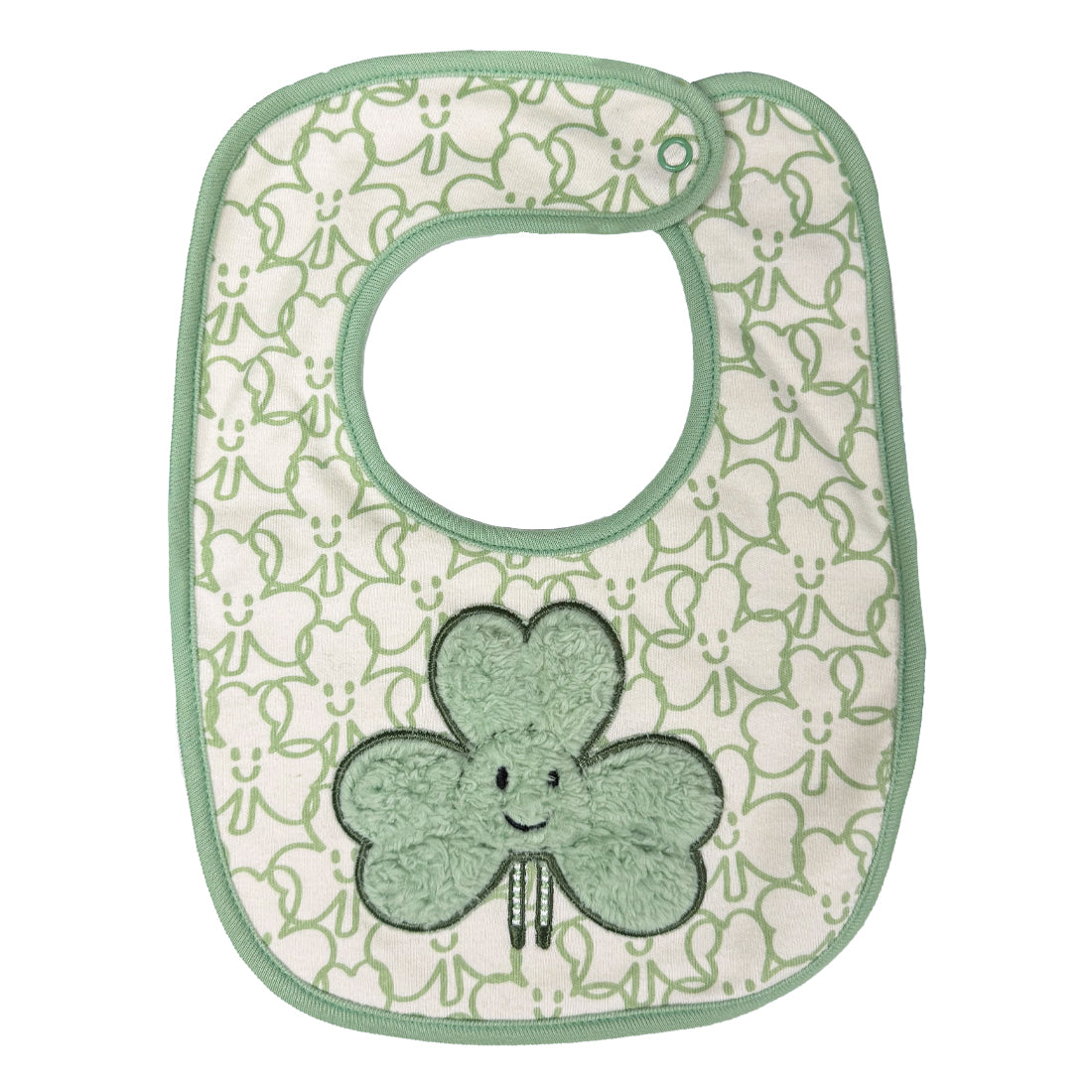 Shamrock Cream All Over Print Plush Baby Bib