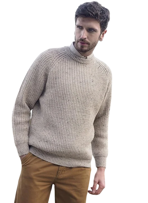 Men's Fisherman Ribbed Aran Skiddaw Jumper