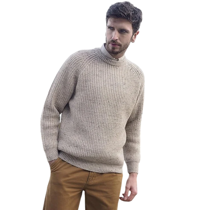 Men's Fisherman Ribbed Aran Skiddaw Jumper