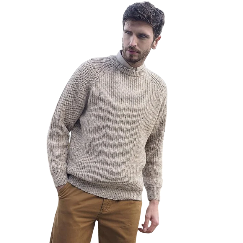 Men's Fisherman Ribbed Aran Skiddaw Jumper
