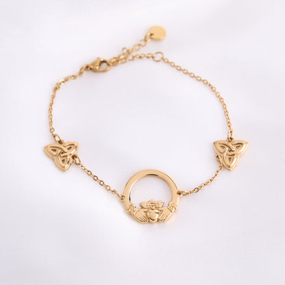 Claddagh Knot Gold Bracelet