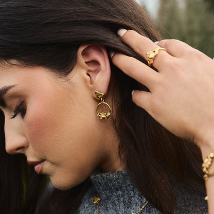 Claddagh Knot Gold Earrings