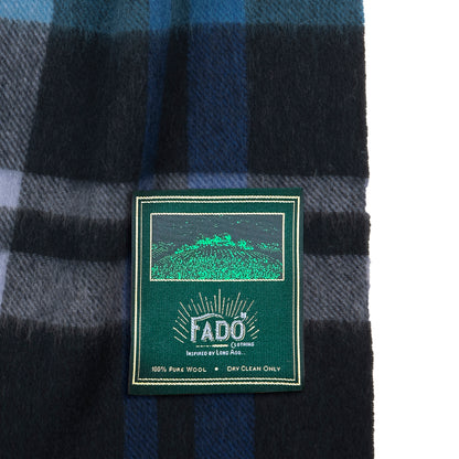 Fado Check Woollen Scarf Navy