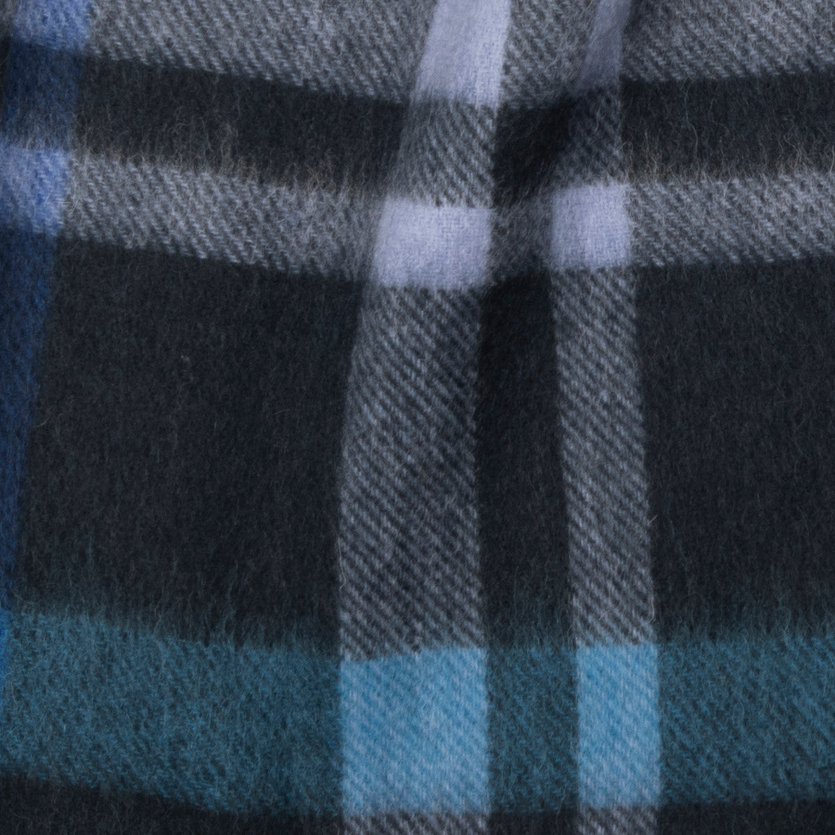 Fado Check Woollen Scarf Navy