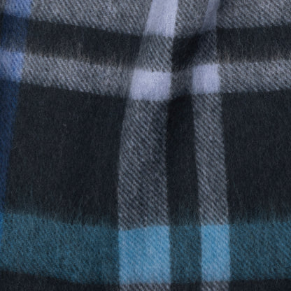 Fado Check Woollen Scarf Navy