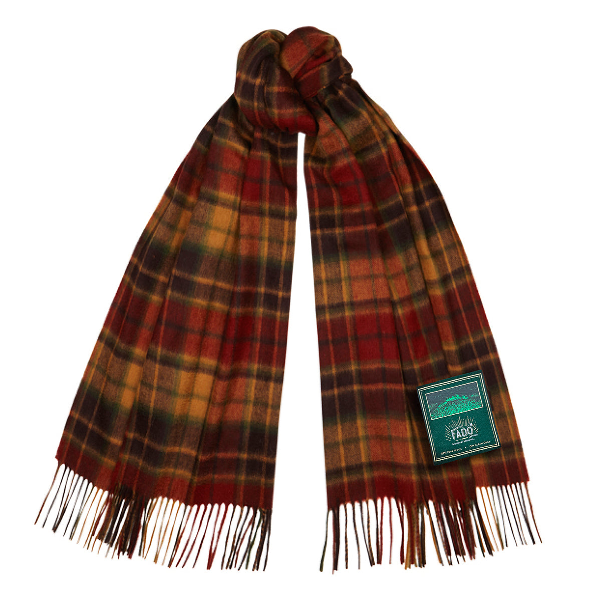 Antique Buchanan Wool Scarf Red & Beige Tartan