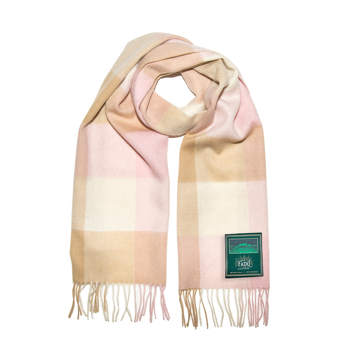 Brushed Woollen Scarf Camel Rose