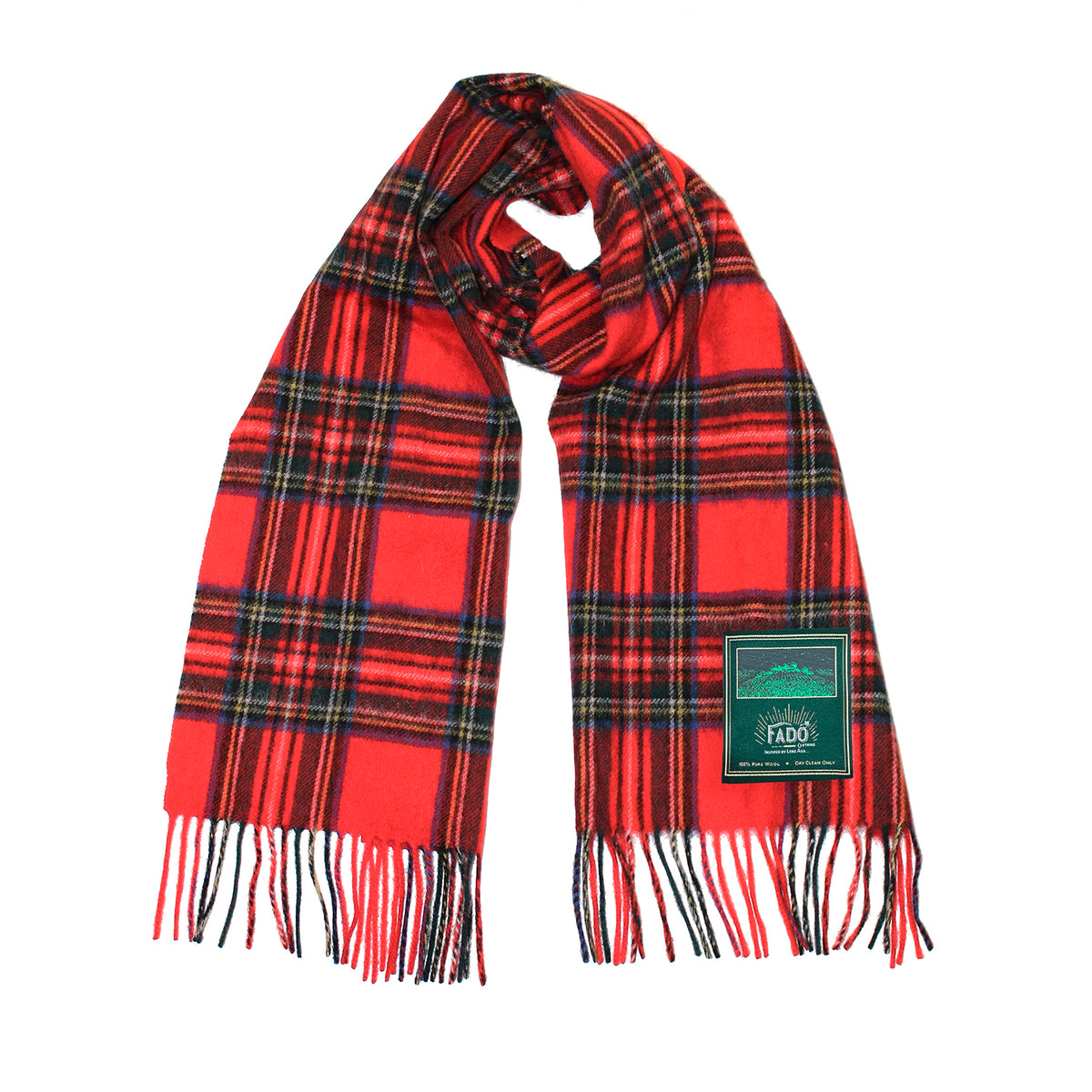 Heritage Traditions Wool Scarf With Red Green And Blue Design 12 X 66