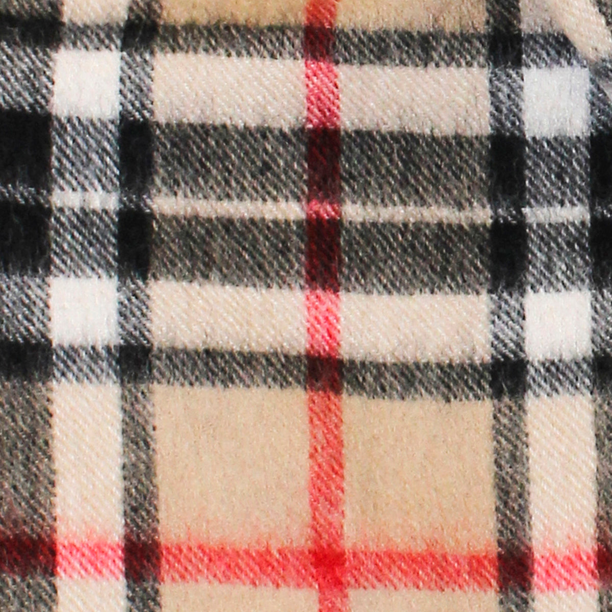 Carrolls Irish Designs Wool Scarf With Beige Black Red And White Design 