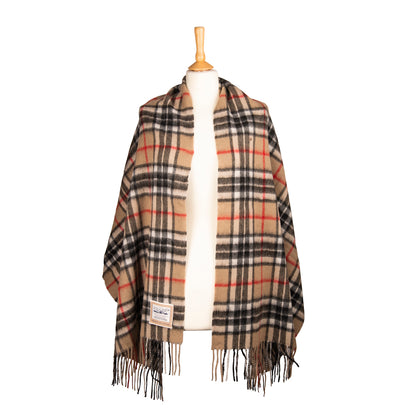 Camel Thomson Tartan Wool Stole