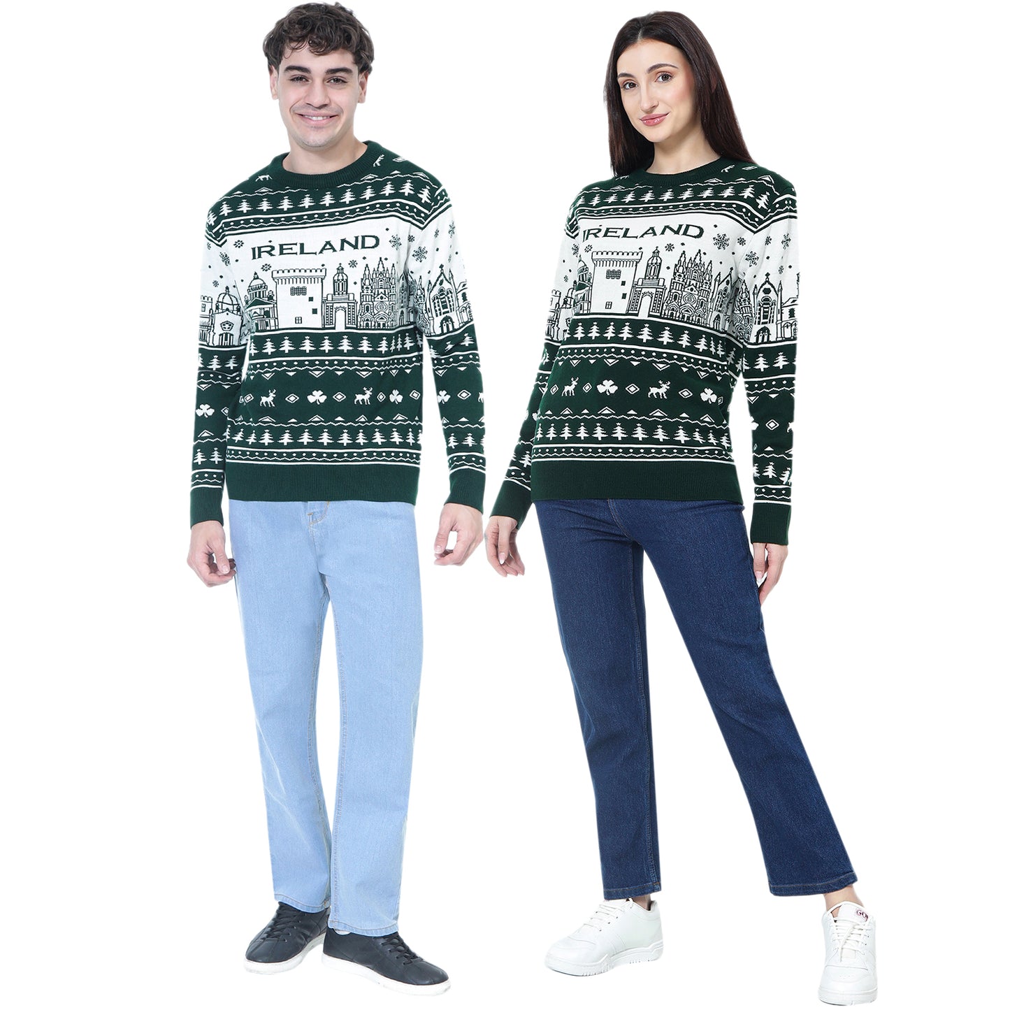 Green & Latte Christmas Jumper