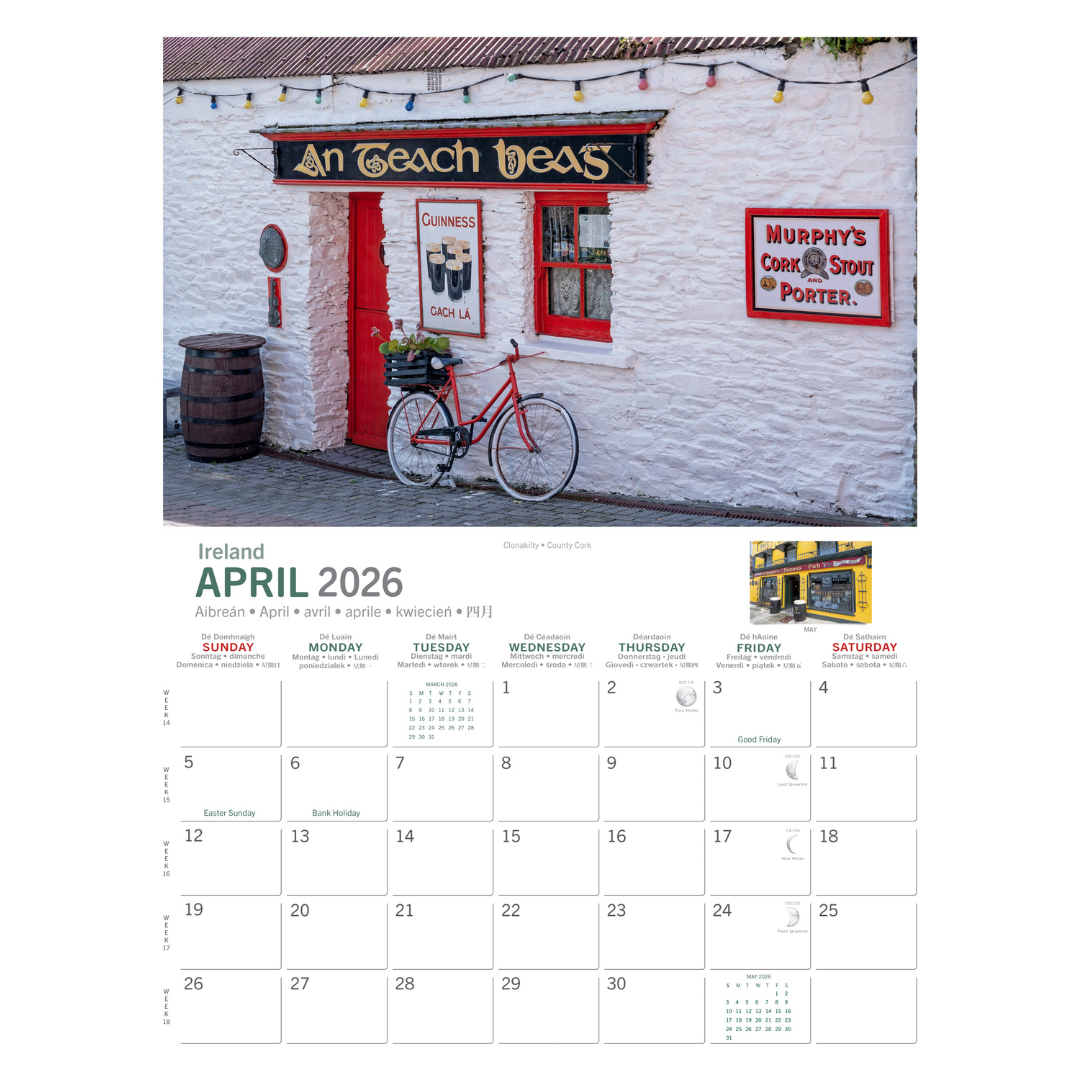 Irish Pubs A4 Calendar 2026 
