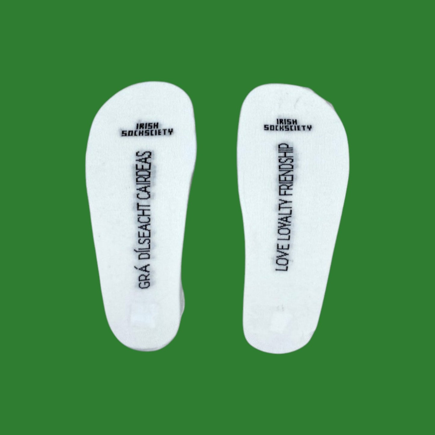 Claddagh Embroidered White Socks