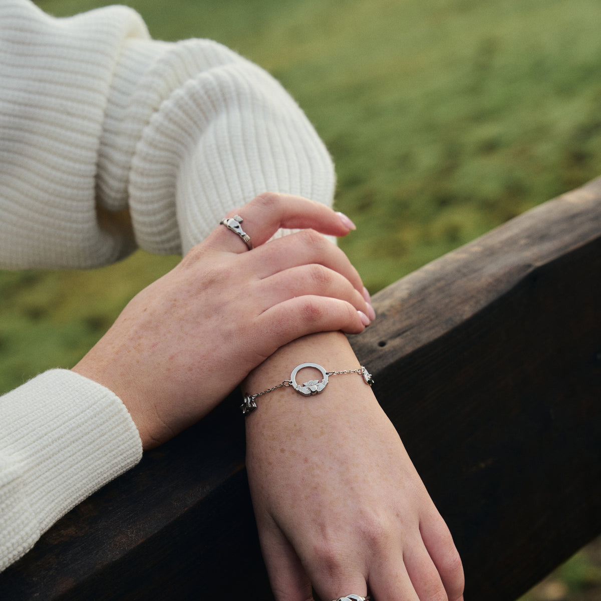 Claddagh Knot Silver Bracelet