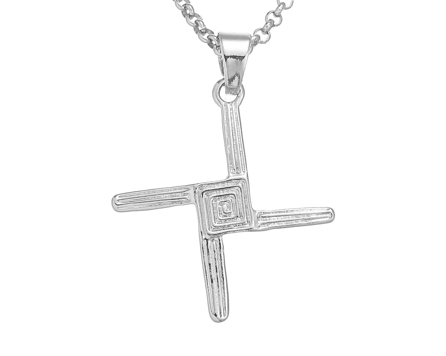 Silver Plated St Brigids Cross Design Pendant