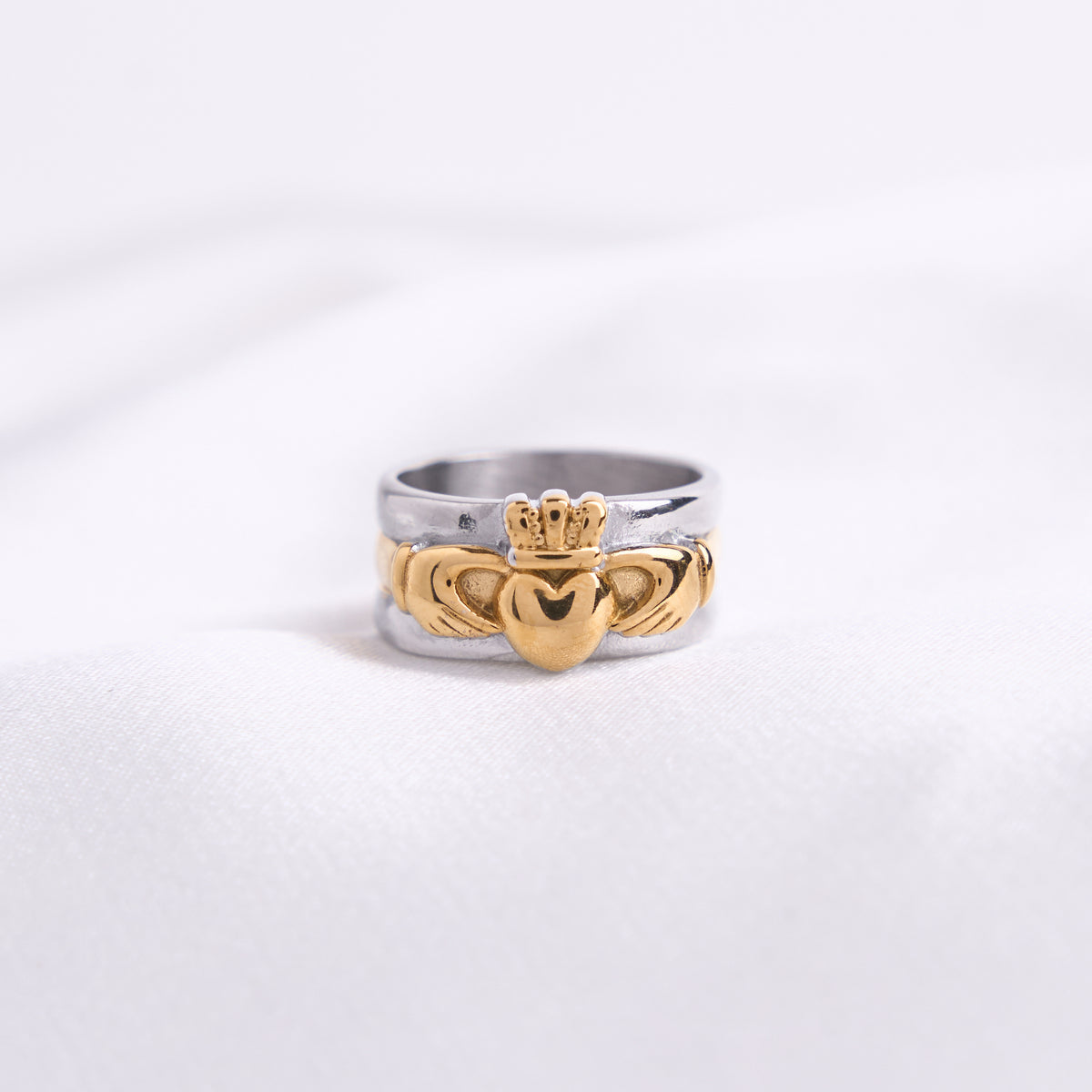 Two Tone Gold & Silver Claddagh Ring 