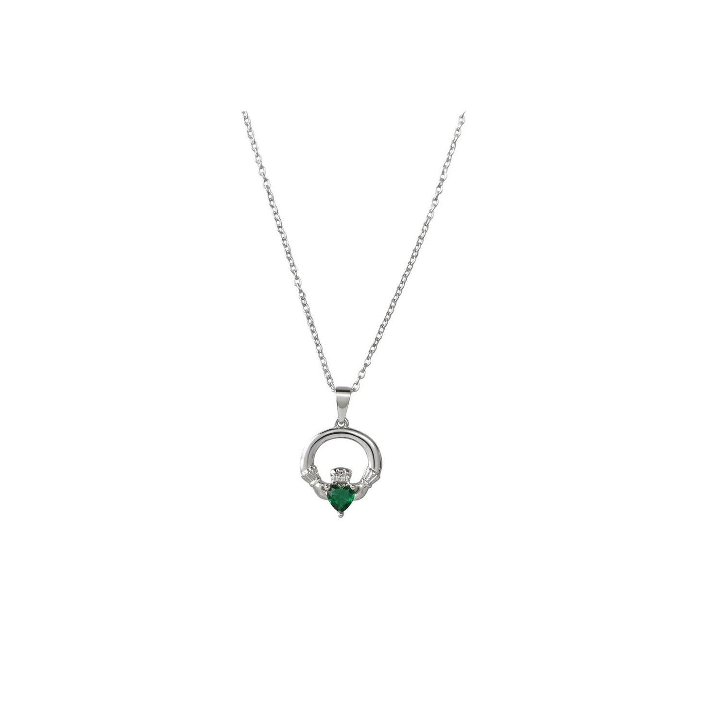 Platinum Round Claddagh Pendant