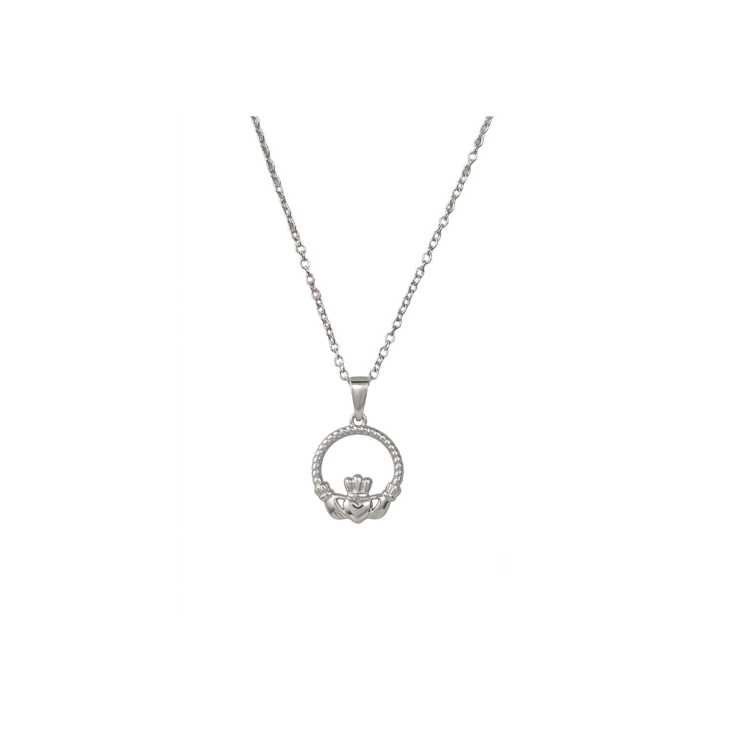Platinum Plain Claddagh Pendant